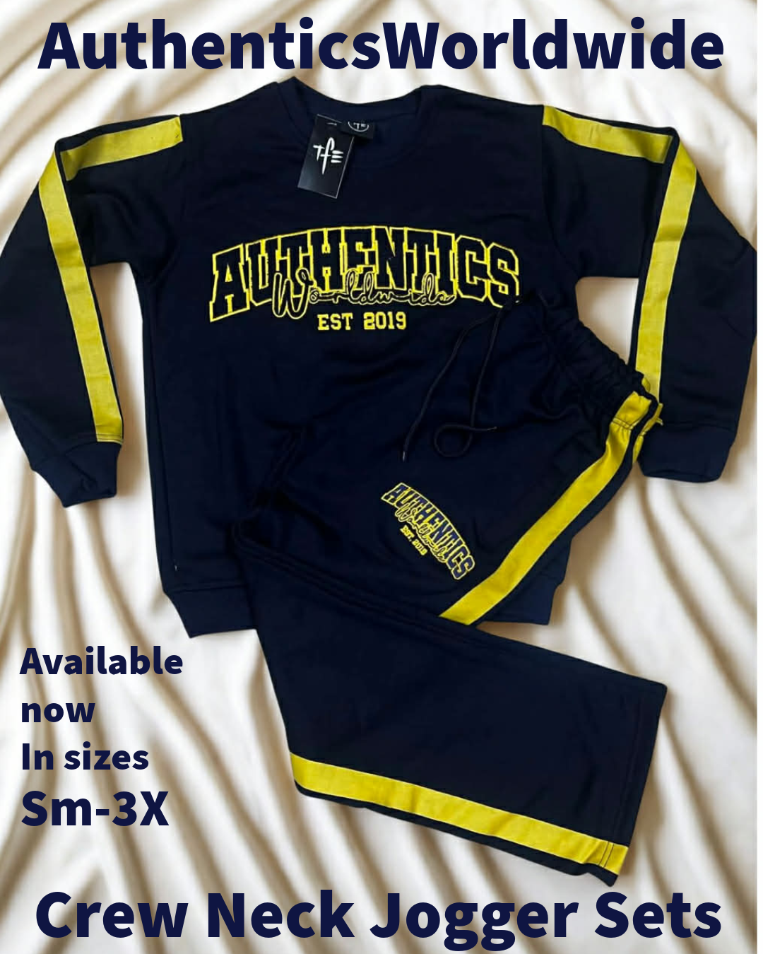 Authentics Worldwide Crew Neck Jogger Sets