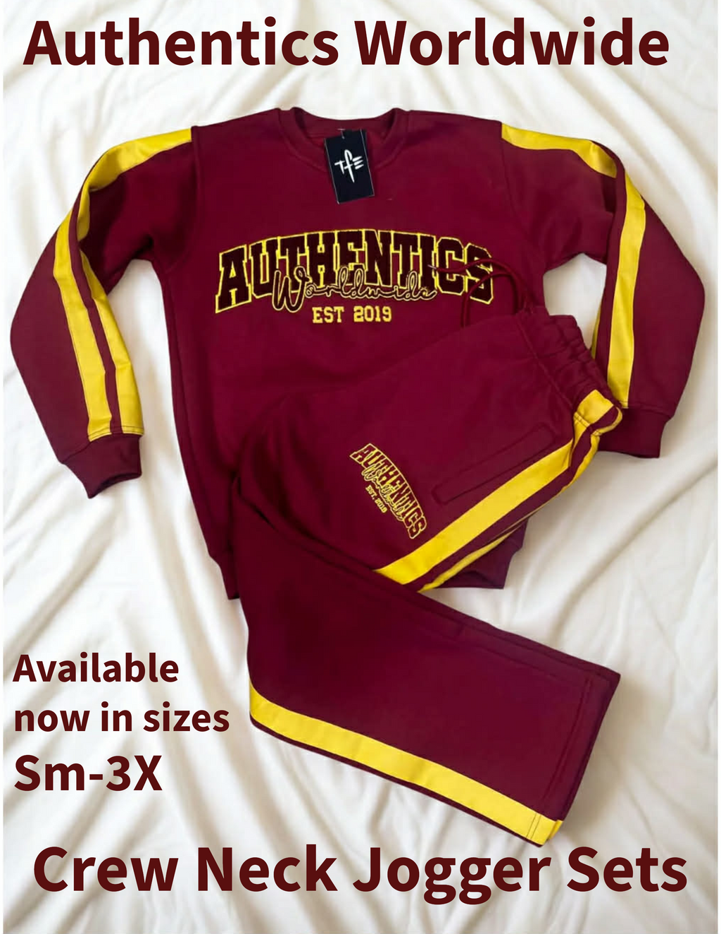 Authentics Worldwide Crew Neck Jogger Sets